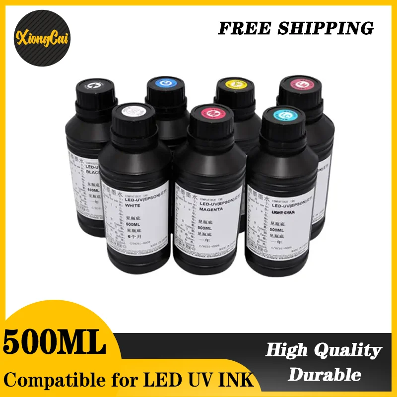 Inchiostro Uv Led Da 500Ml Per Epson L800 L805 L1800 R290 R330 1390 1400 1410 1500W Dx5 Dx7 Stampante Flatbed Uv Inchiostro Fotopolimerizzante Uv Univ