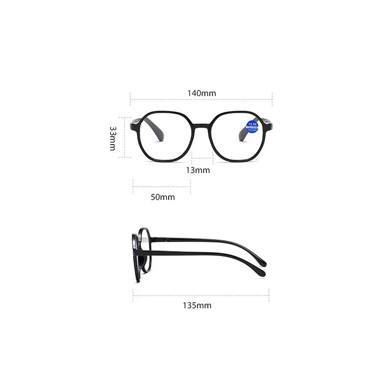 Fashion reading Glasses Women Large Frame Anti Blue Light Presbyopia Eyeglass Middle-Aged Elderly People Prescription Eyewear +1 - 6
