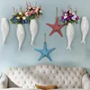 Nautical Style Home Wall Hanging Decoration Resin Starfish Background Decor Pendant Modern Creative Wall Ceramic Goldfish Vase 2