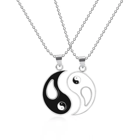 Tai Chi Pendant Couple Necklaces For Women Men Lovers Best Friend Hip Hop Link Chain Yin Yang Necklace Fashion Jewelry Gift