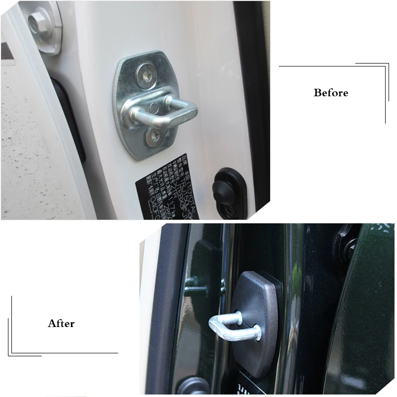 DIY Lock Sticker Car Door Lock Cover Anti-rust Fit For Toyota Sienna Zelas Sequoia Tacoma Hilux FJ cruiser 4 Pcs Per Set