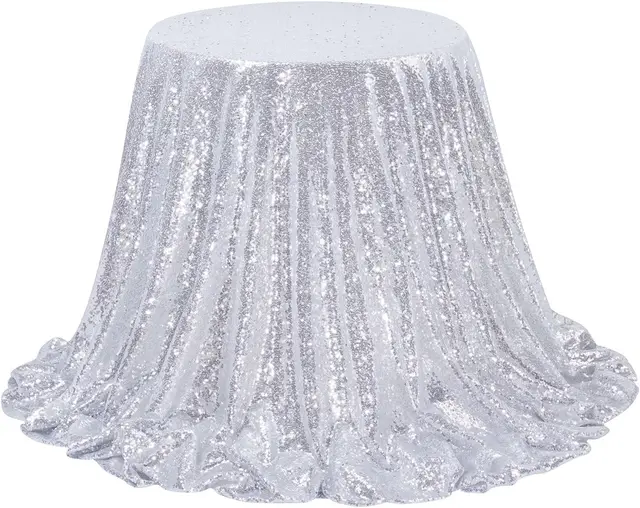 Nappe rectangulaire à paillettes argentées, couverture de Table dorée, nappe à paillettes pour mariage, fête d'anniversaire, décoration de la maison, plusieurs tailles 5