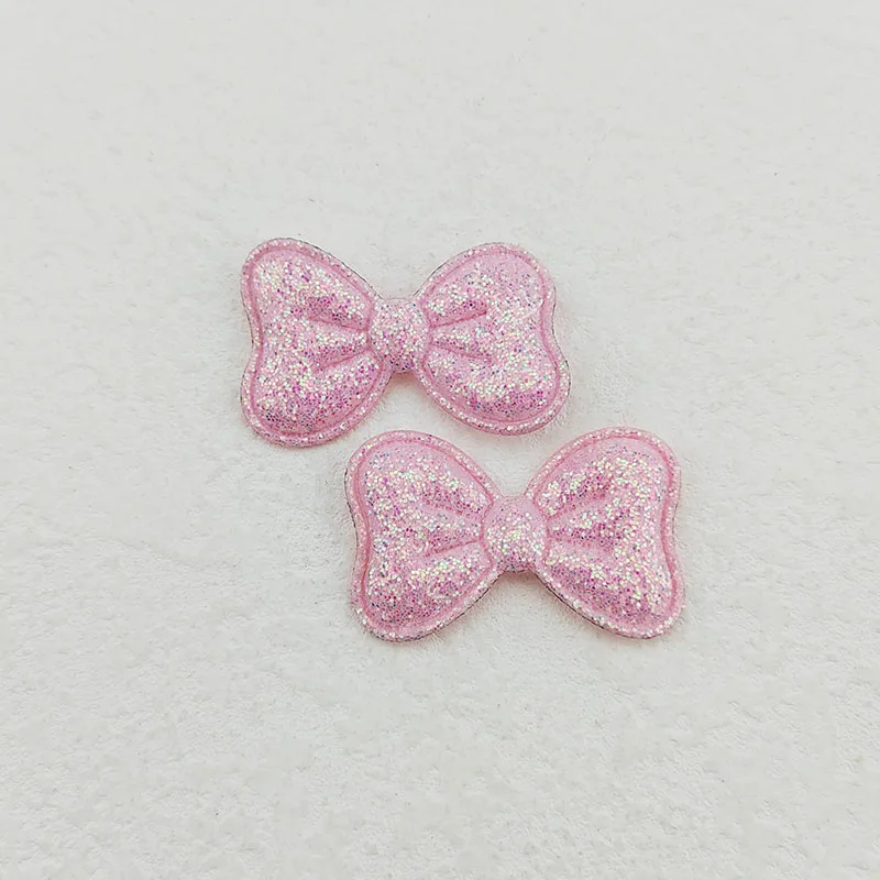 100Pcs 4X 2,5 CM Glitter Stoff Bowknot Applikationen Für Kleidung Hut Nähen Liefert DIY Headwear Haar Clip Bogen Decor patches – Detail 18