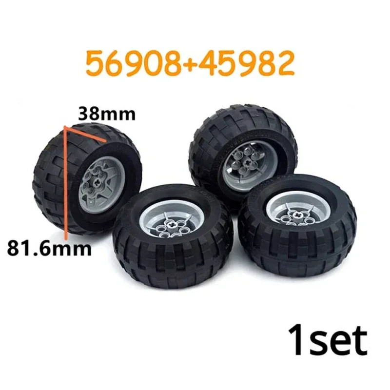 Construction Building Blocks Wheel Hub Technical Tire DIY Bricks Car Truck 69909 56908 32019 86652 56908 45982 41897 56908 54120 6