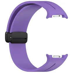 Silicone Sports Bracelet with Magnetic Buckle - No Gaps Design for Watch 8classic 46mm (PurpleB)