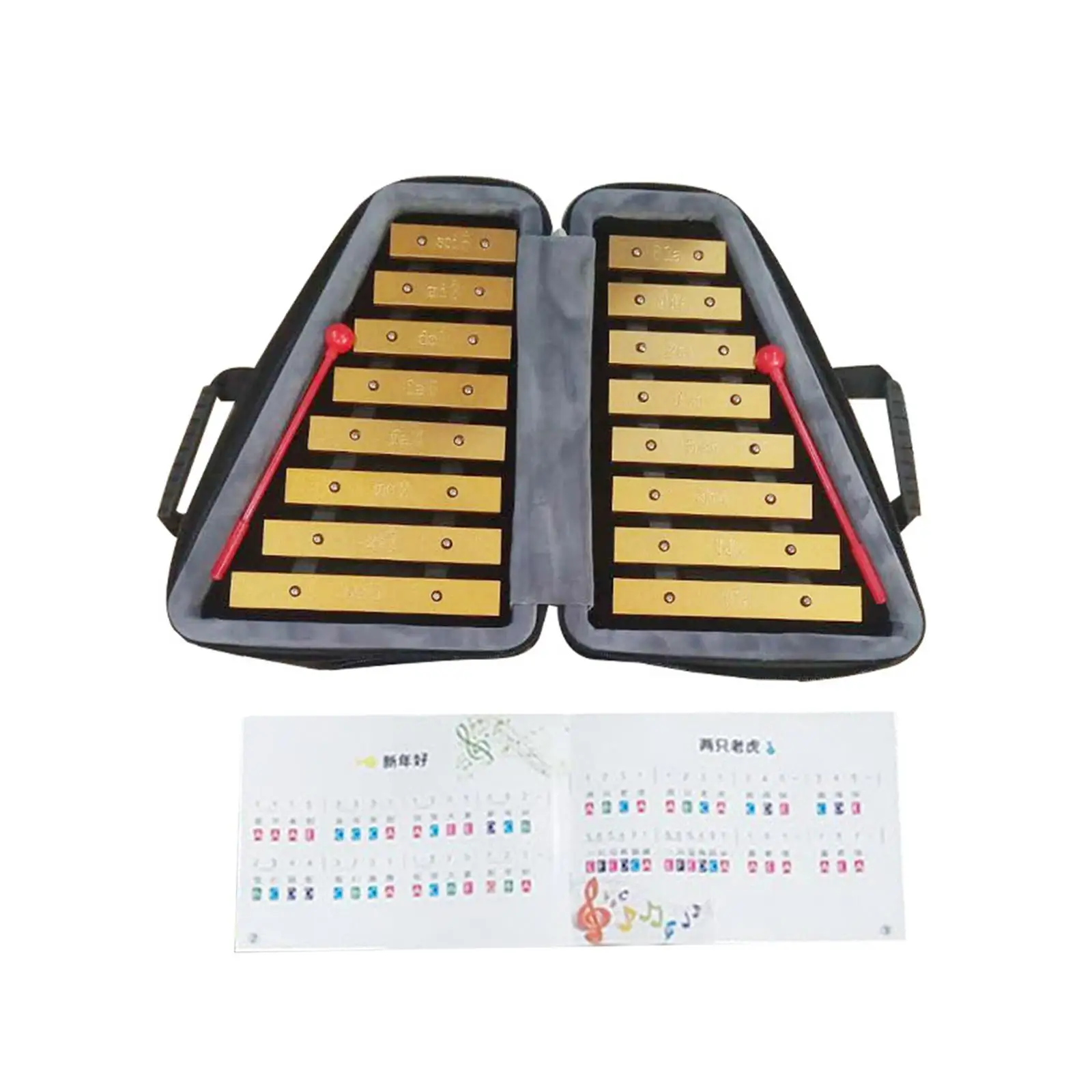 16 Note Xylophone Metal Hand Percussion Hand Knock Piano Toy for Event Concert Family Sessions Music Lessons School Orchestras