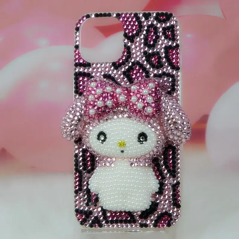 Protective Case For iPhone 13 Pro Max iPhone Xs 14 Plus 15 11 XR 12 Cartoon Melody Rhinestone Female