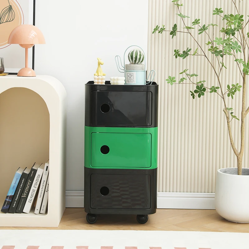 

Medieval Style Multi-Tier Locker 360 Rotating Storage Cabinets Cosmetics Storage Side Cabinet Living Room Plastics Cabinet