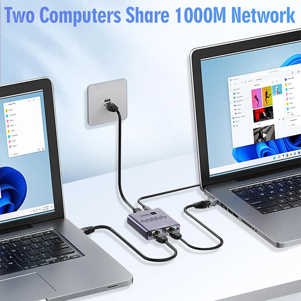 Gigabit Ethernet Splitter 1000Mbps RJ45 LAN Adapter