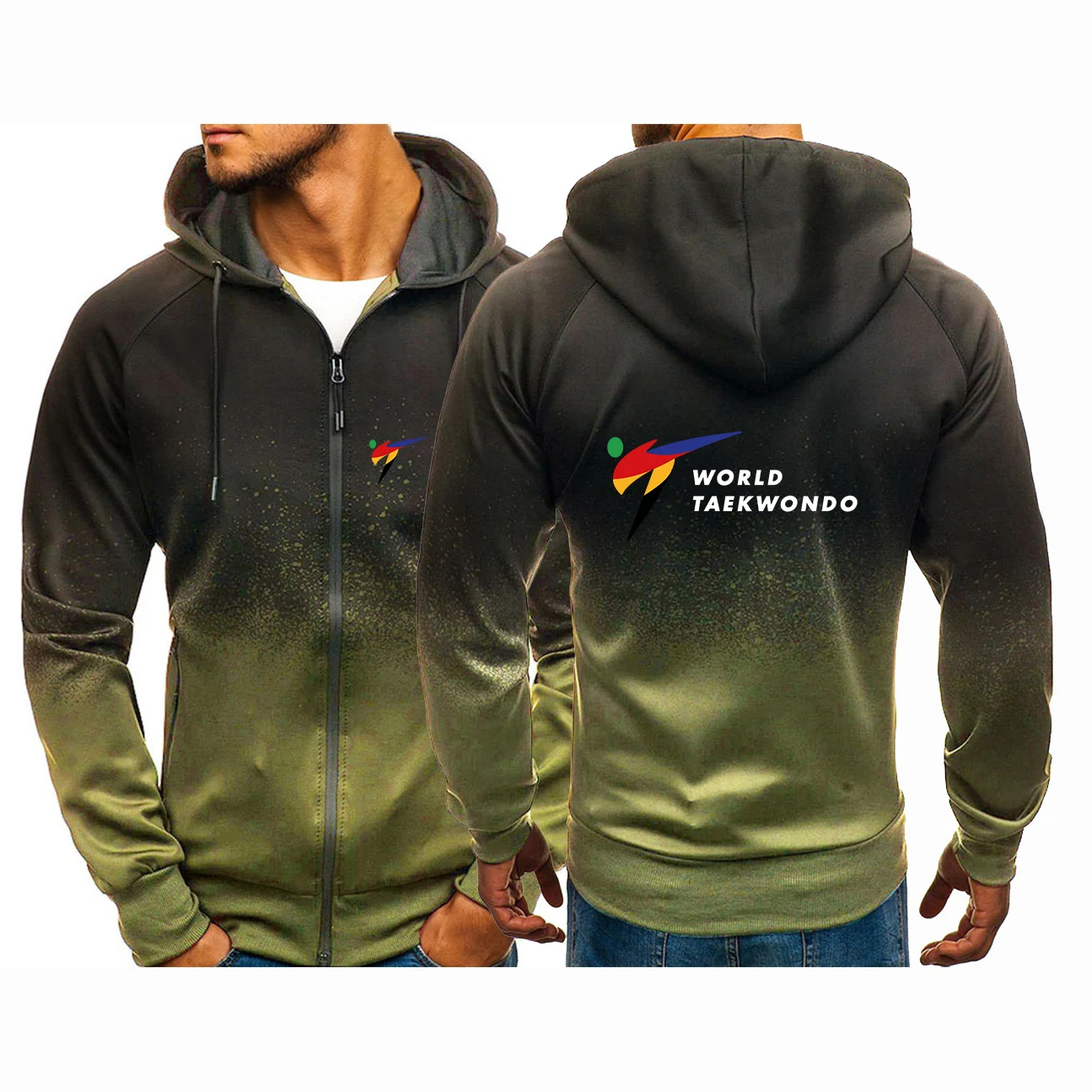 Men's Gradient Color Sports Coat Casual Cardigan Jacket