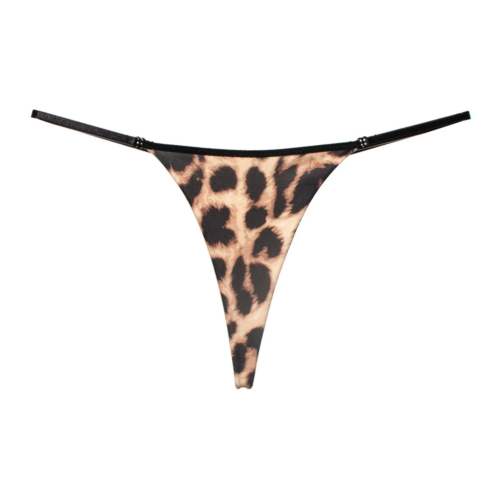 

Sexy Leopard Pattern G String Comfortable Seamless Cotton Underwear Thin Belt Low Waist Panties for Women Lingerie