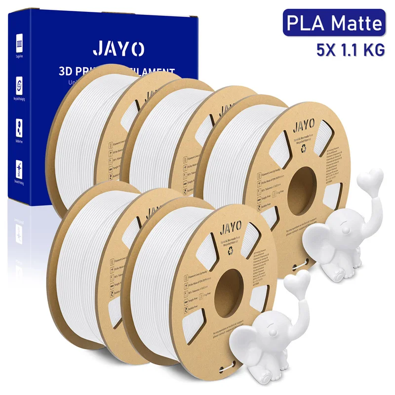 JAYO PLA/PLA META/PETG/SILK/PLA+/Wood/ Rainbow/Marble 3d Printer Filament 1.75mm 3.25/5KG 10 Times Toughness for 3D Printer& Pen