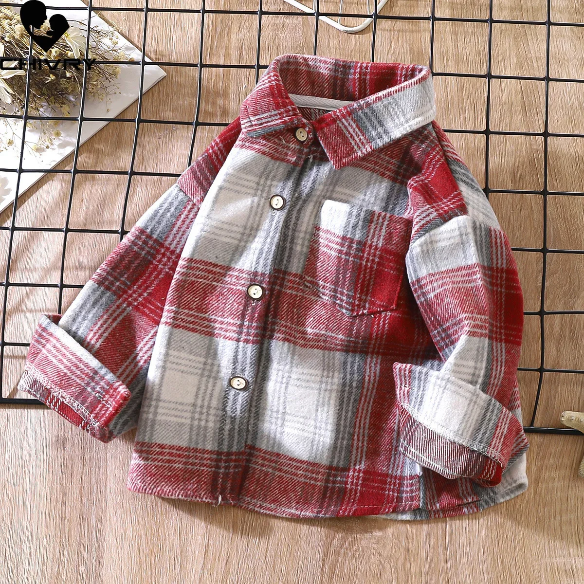 Boys Classic Plaid Shirts New Spring Autumn Vintage Kids Long Sleeve Lapel Casual Cardigan Shirt Tops Children Clothing