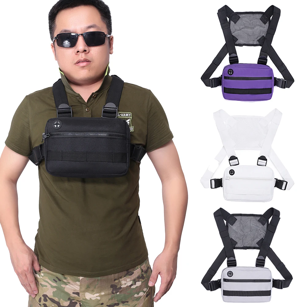 

Military Tactical Chest Bag Combat Molle Front Pack Chest Rig Vest EDC Streetwear Hip Hop Backpack Outdoor Sports Hunting Bags