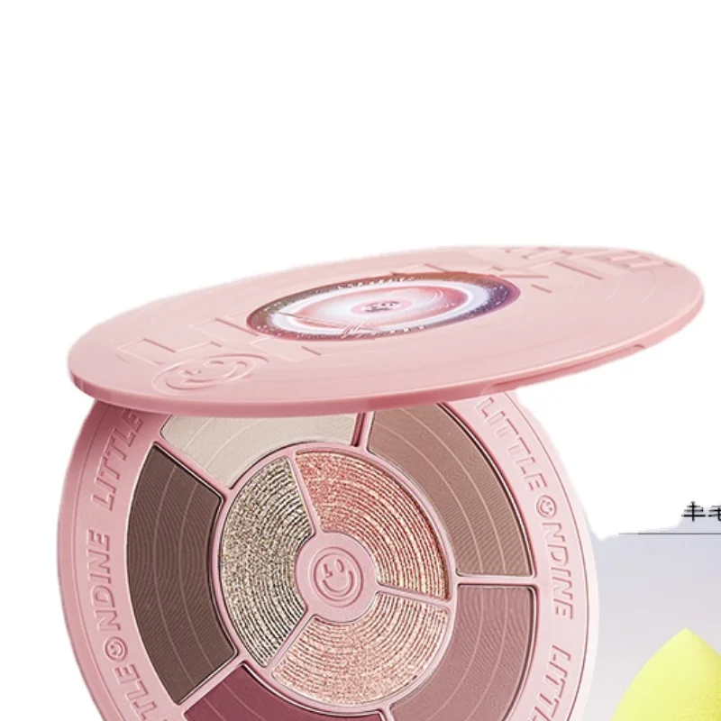 

TT Little Aoting Vinyl/Pink Capsule Record Eye Shadow Plate Earth Color Pink Purple Shimmer Matte Makeup