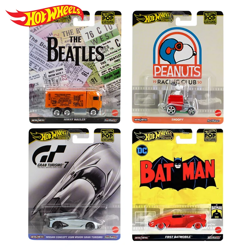 

Коллекция оригинальных моделей Mattel Hot Wheels Pop Culture HXD63-B Car CONCEPT GTR Batman Beatles, литые металлические игрушки 1:64