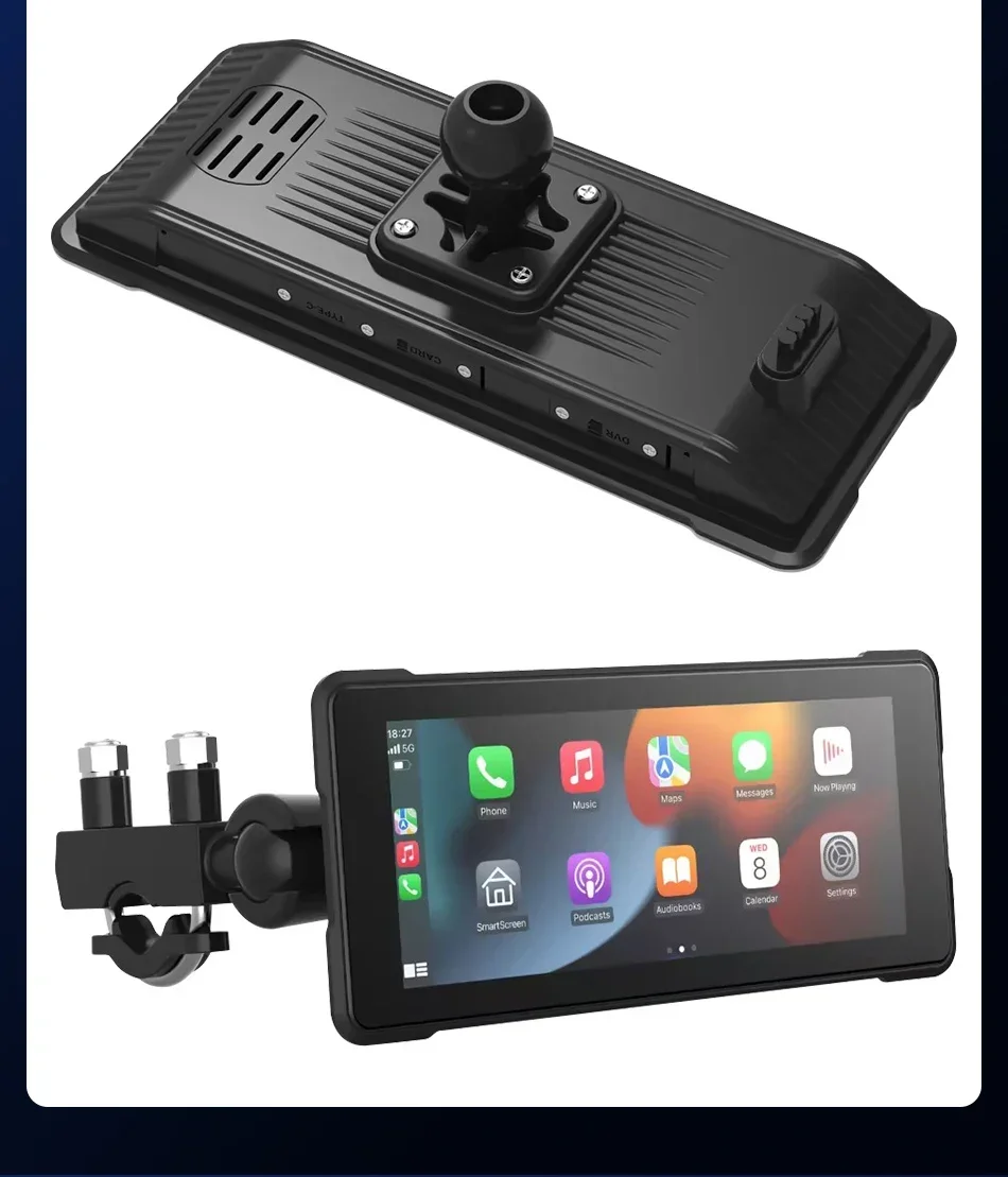 Srnubi 5/6,86" Carplay Motorrad Tragbare Navigation GPS Smart Player Unterstützt Carplay Android Auto Wasserdichte Bluetooth DVR – Detail 22