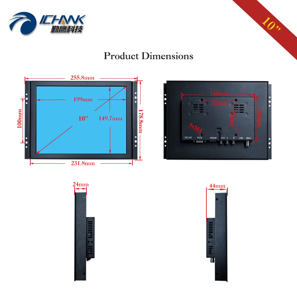   PC  ÷ ZK100TN-532, IPS LCD ũ, AV BNC HDMI Է VGA Ӻ  , 10 ġ, 1024x768