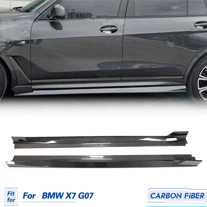 

Боковые юбки автомобиля, комплект кузова из углеродного волокна для BMW X7 G07 Sport Utility 4-дверные боковые юбки 2019-2023, дверной бампер, фартук для защиты бампера FRP