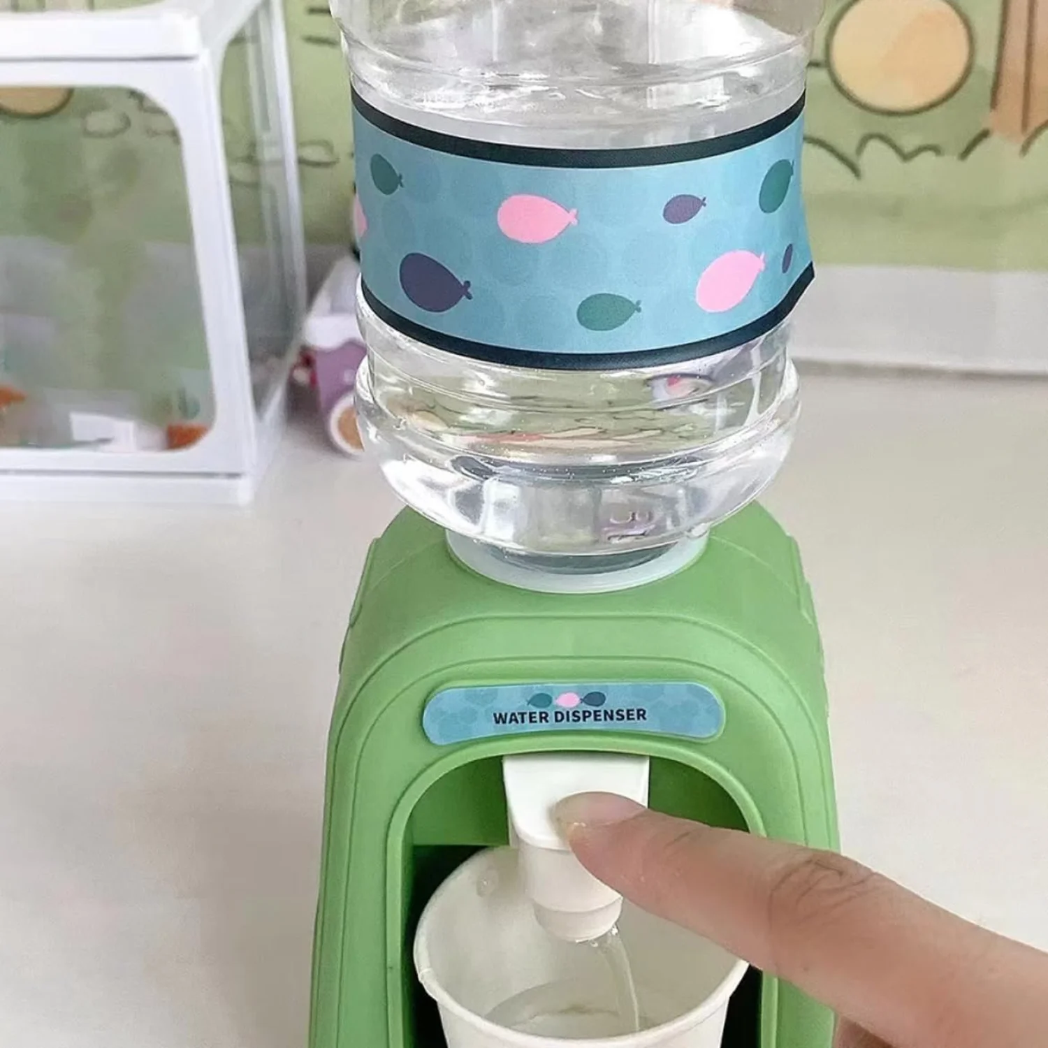 Mini Water Dispenser Cute Mini Water Cooler Simulation Dispenser for Juice Milk Drinking Fountain Pretend Play Toy Style