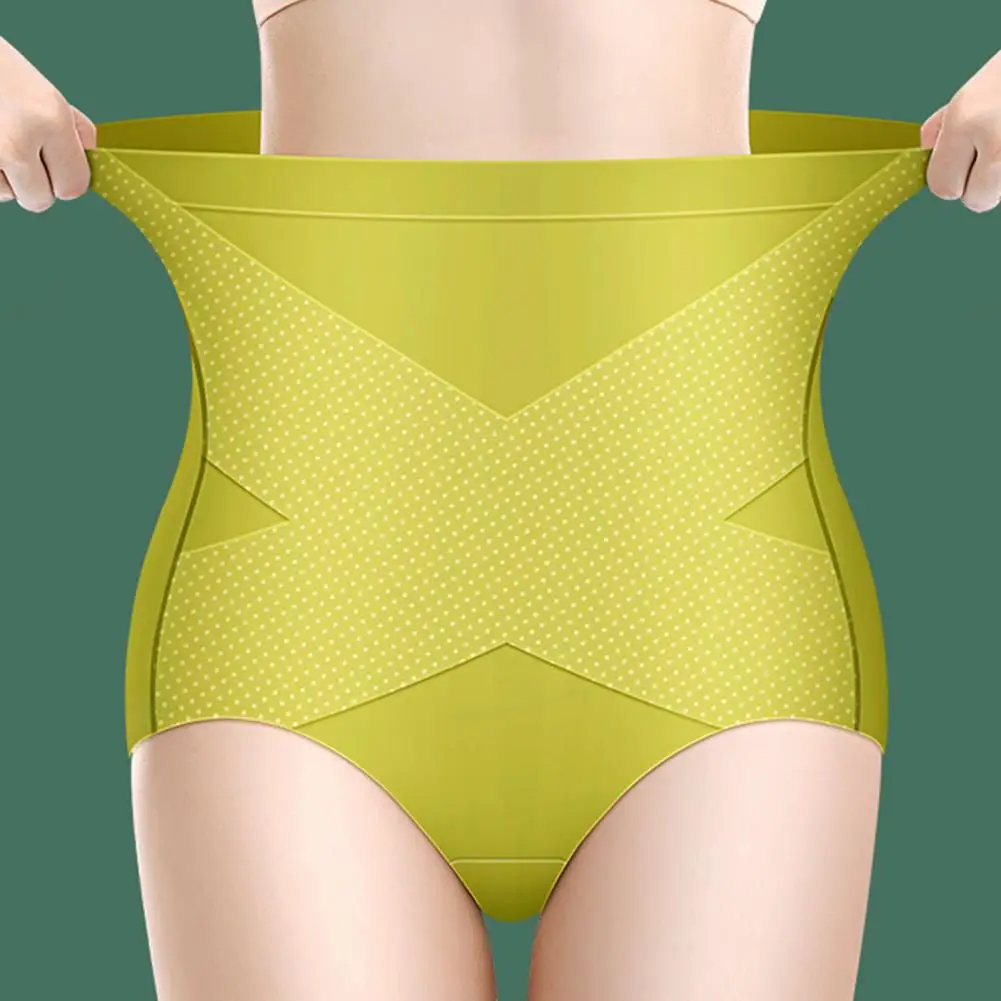 

3D Hip Lift Lady Panties High Elasticity Ice Silk High Waist Control Tummy Slimming Panties Seamless Flat Belly For Inside Wear