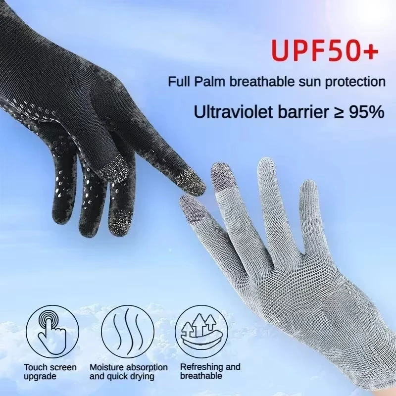 Sunscreen Split Finger Quick Drying Gloves for Men and Women Outdoor UV Resistant Driving Anti Slip Touch Screen Cycling Gloves