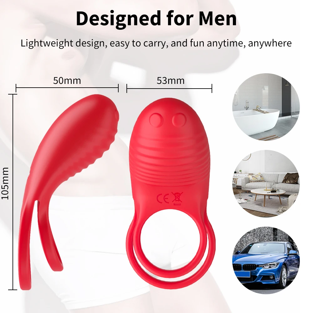 Anneaux vibrants pour couples, vibromasseurs, sextoys pour hommes, anneau retardateur d'éjaculation, accessoires sexy pour adultes masculins._voghion.com