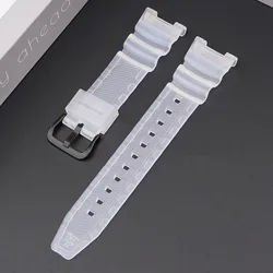 Versatile Black Resin Sport Watch Strap - Waterproof Rubber Replacement Wristband - Casio SGW - 100 (Transparent black)