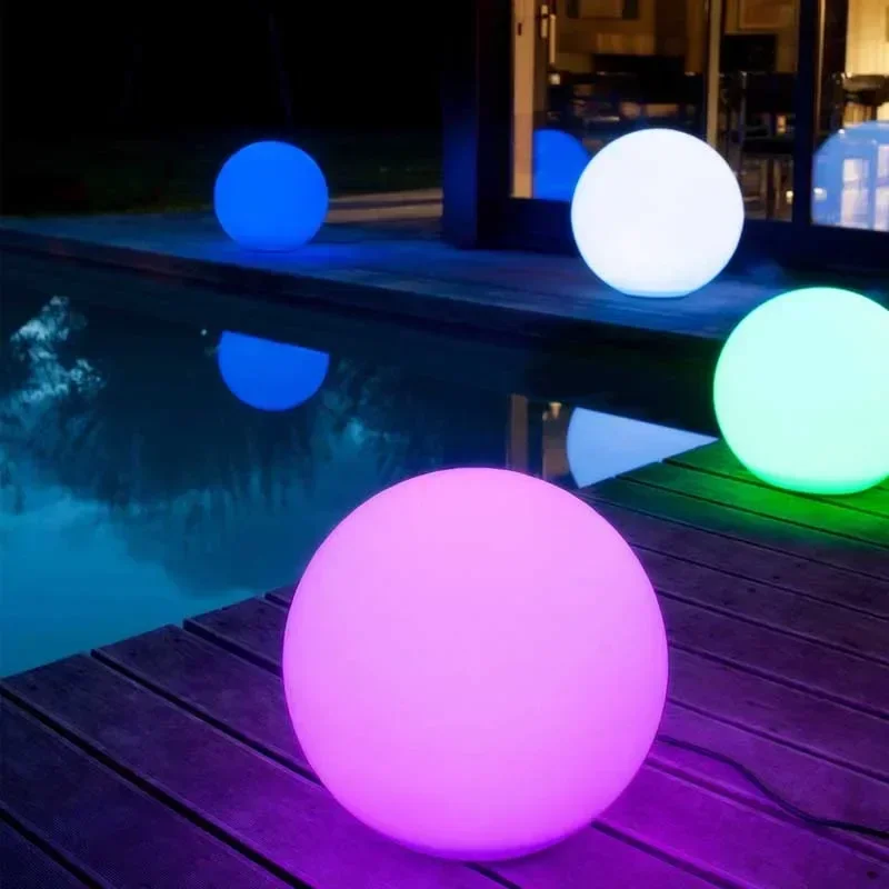 Outdoor Solar LED Ground Ball Lights Remote Control 16 Colors Floor Street Lawn Lamp Wedding Party Holiday Home Decor Lamp