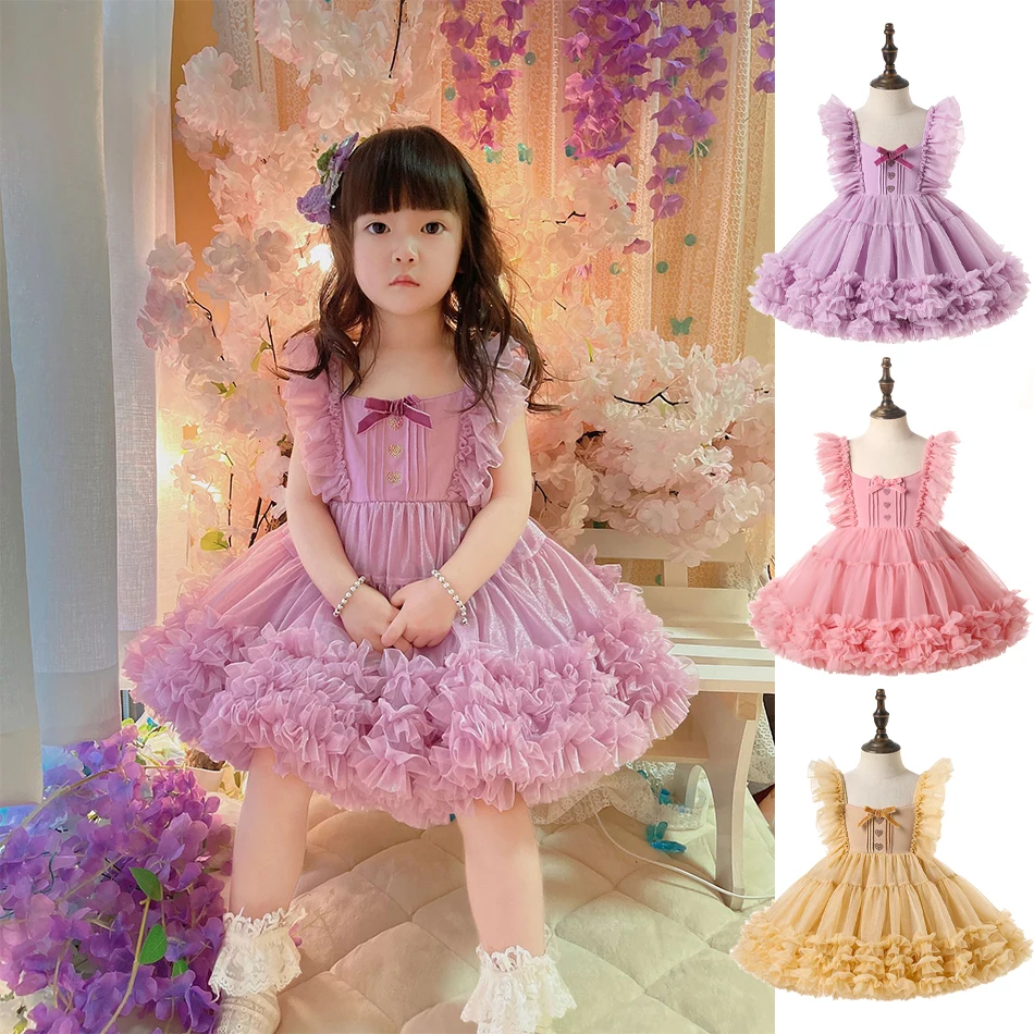 2023 New Children's Evening Gown Bow Beading Design Spanish Vintage Girls  Birthday Baptism Party Christmas Dresses for Eid - AliExpress