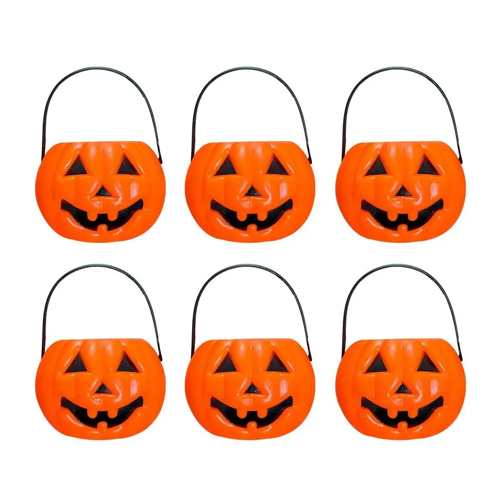 6PCS Set 6cm Größe Halloween Kürbis Glas Mit Deckel Mini Korb Kürbis Laterne Dreieckige Augen Halloween Dekoration süßigkeiten Halter – Detail 5