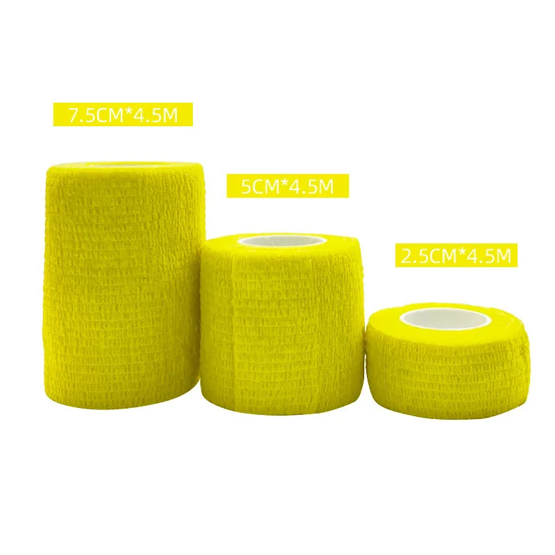 Self Adhesive Bandage Elastic Bandage Self Adhesive Tape 1/3/6/20PCS Sports Self Adhesive Yellow Elastic Bandages Anti-slip Athletic Nonwoven Waterproof Elastic Tattoo Bandages Aid Kit
