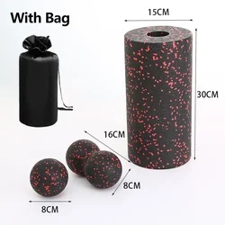 Enhanced Yoga Massage Roller Set for Back, Leg, and Hip Muscle Relaxation (Red A - With bag)