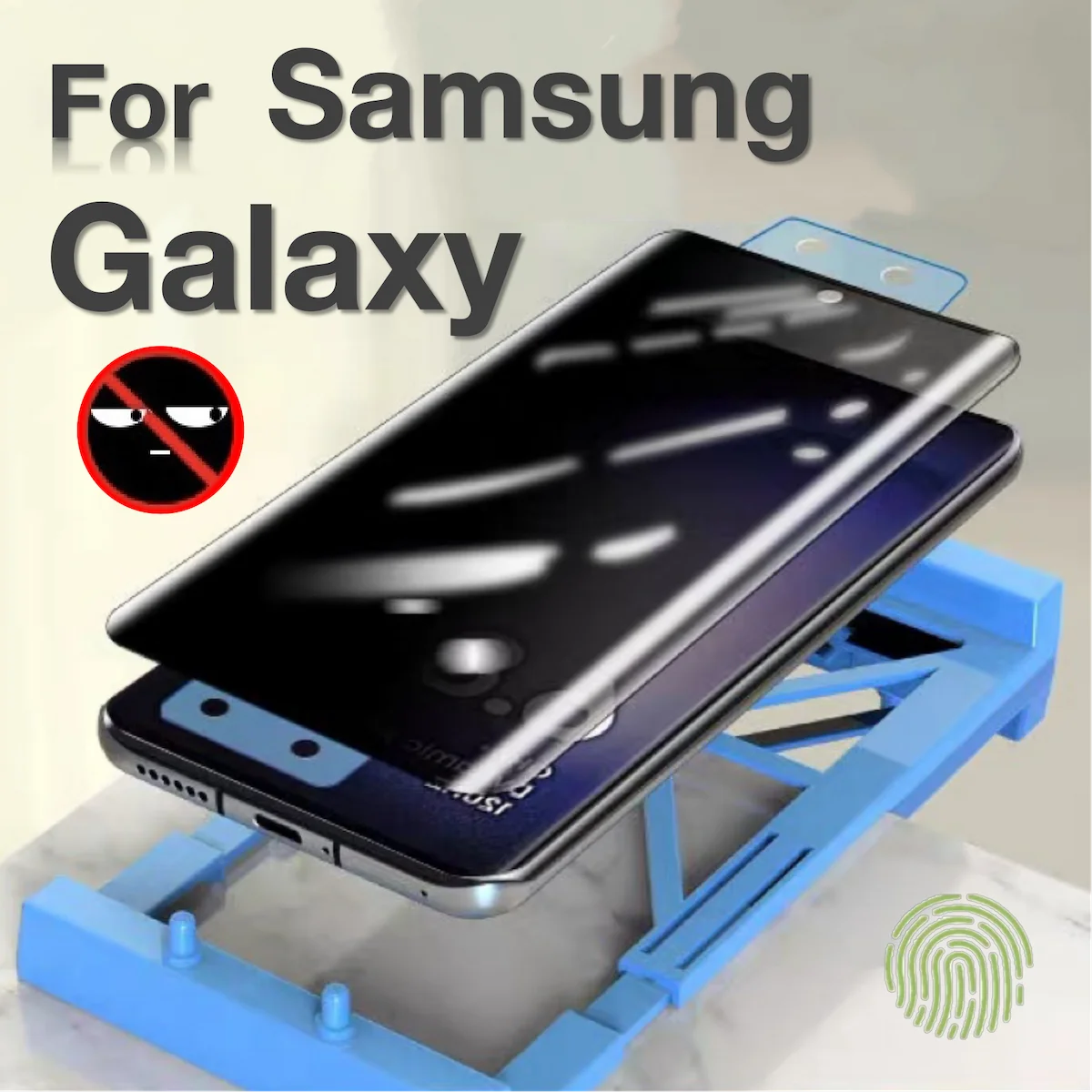 For Samsung Galaxy S24 S23 S22 S21 S20 S10 S9 Note 20 Ultra PLUS Anti Peeping Screen Protector Glass Protective with Install Kit - 1