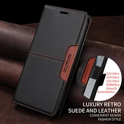 Premium Flip Leather Magnetic Wallet Phone Case with Card Holder and Book - Style Cover for Galaxy S26 Ultra (Black - G01)