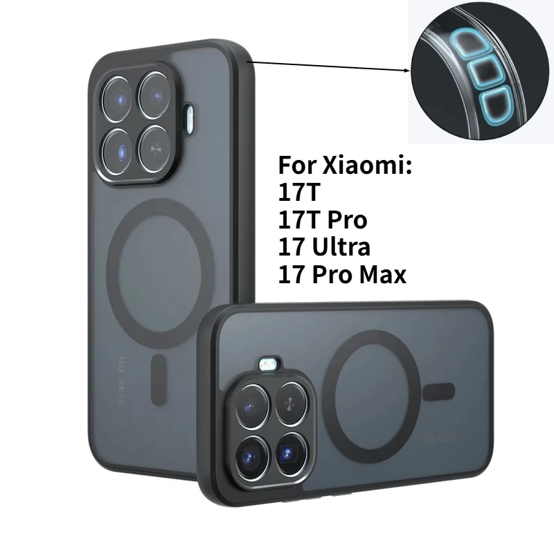 Matte Clear Magnetic Wireless Charging Phone Case with Skin Feel and Lens Protection