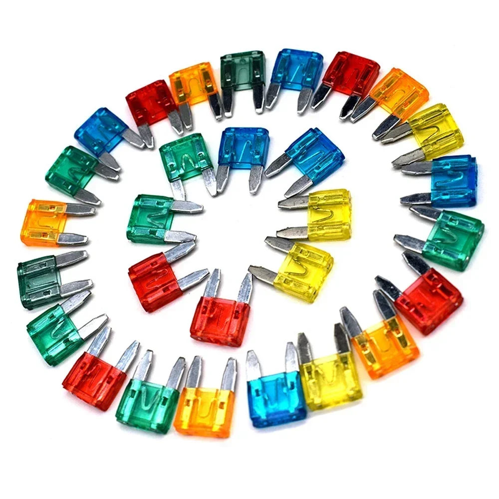 Auto Universal MIXED Mini Blade Fuse Car Motorcycle 5 7.5 10 15 20 25 30 AMP Blade Fuse Assortment Set 35Pcs Car Accessories car fuses kit