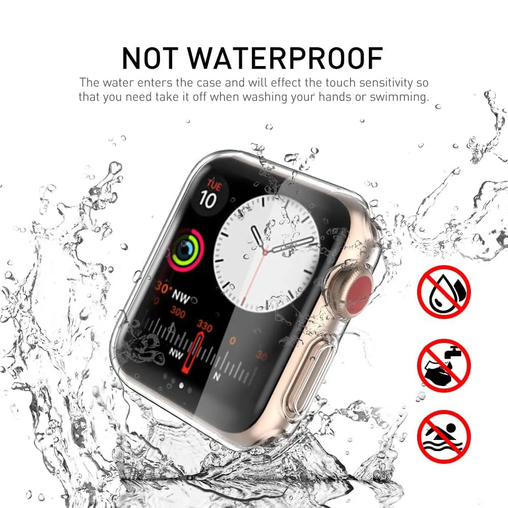 Ultra Thin Transparent Protective Case for Apple Watch - Soft, Durable Cover (1/2/3 Pack Options)
