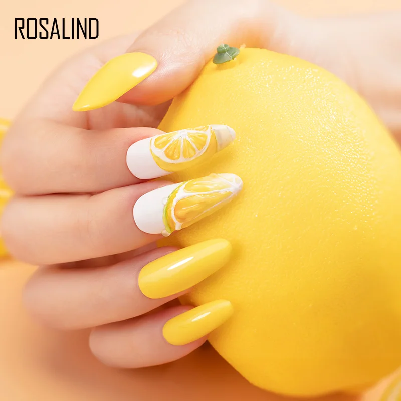 ROSALIND-UV Nail Gel Polonês, Base Semi-Permanente, Top Coat, Manicure, Embeber Off Vernizes, Nail Art, Elegante