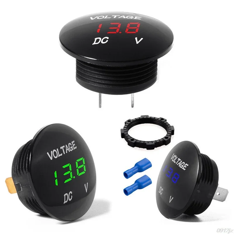 DC 12V-24V Digital Panel Voltmeter Voltage Meter Tester Led Display For Car Auto Motorcycle Boat ATV Truck Refit Accessories digital voltmeter digital voltmeter thermometer