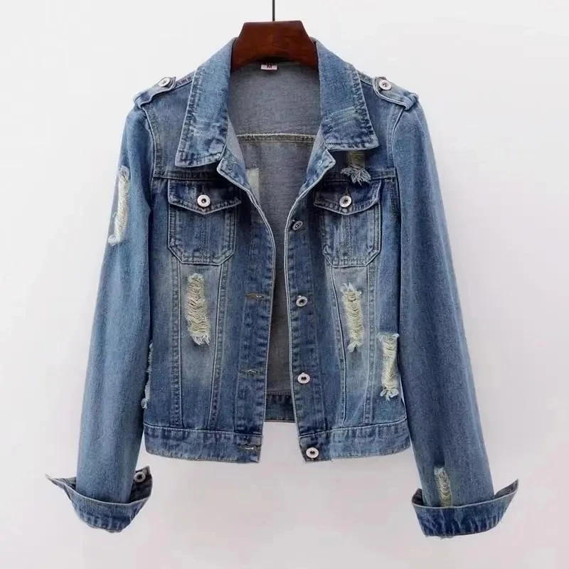 2023 Plus Size 5XL Denim Jacket Women Boyfriend Jean Coat Streetwear Harajuku Vintage Spring Autumn Female Basic Outwear Jaqueta