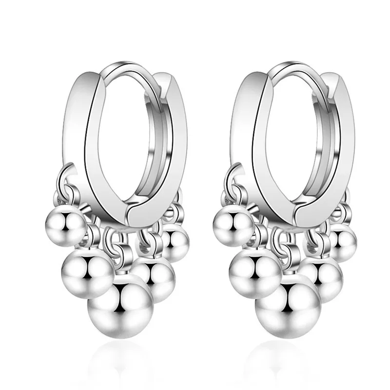 2022 Charm Double Hoop Earrings 925 Silver Fit Original Brand Charms Diy Fine Jewelry Gift For Women Fine Earring Making Gift 