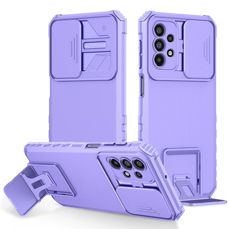 Premium Armor Shockproof Phone Case with Lens Protection & Stand Holder