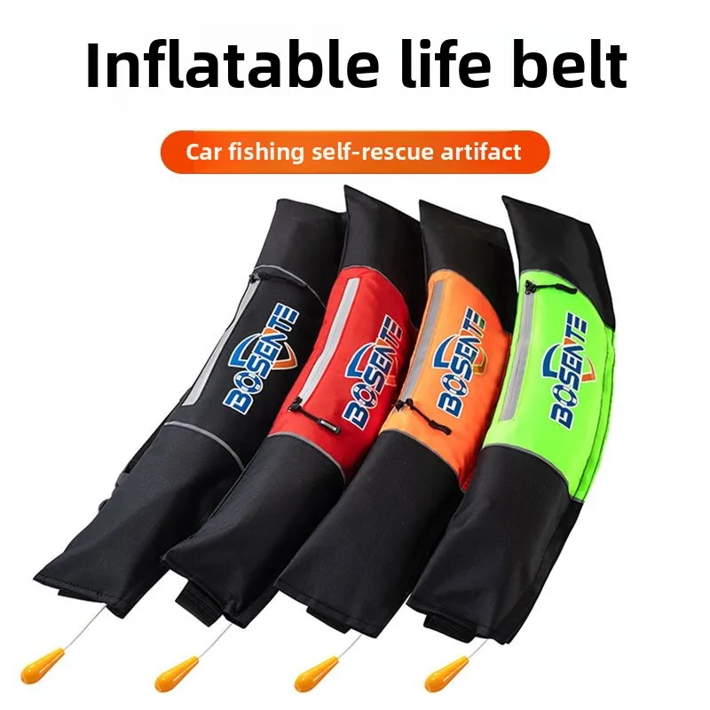 Men Life Jacket Waist Belt Automatic Inflation Adult Large Buoyancy Fishing Special Portable Car Fishing Swimming Life Buoy