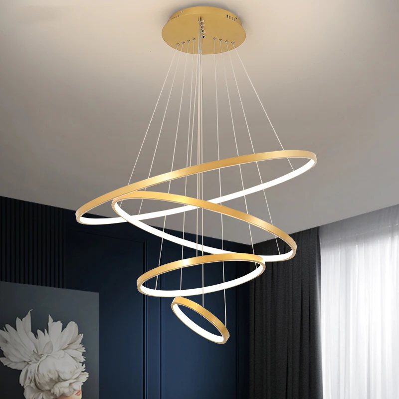 Chandelier Lighting Nordic Ring Led Dining Room Living Room Bedroom Interior Lamps