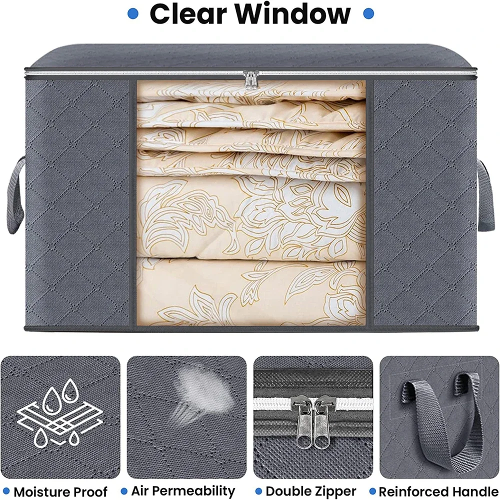 Large Capacity Clothes Storage Bag Foldable Blanket Storage Containers for Organizing Bedroom Closet 2