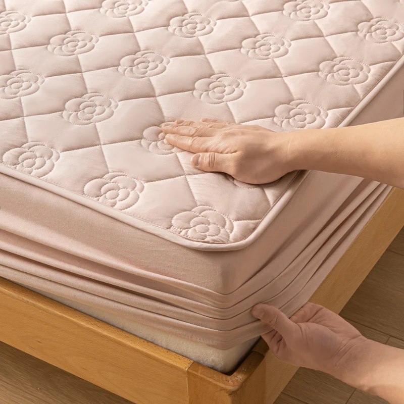 Mattress Cover Waterproof Bed Sheets Quilted Bed Cover 6 Color Full Set Double Bedspread Bedroom ( ፍርናሽ ማይ ዘየሕልፍ ዓራት እተሸፈነ ዓራት ገበር 6 ምሉእ ሕብርታት ዘለዎ ድርብ ዓራት)