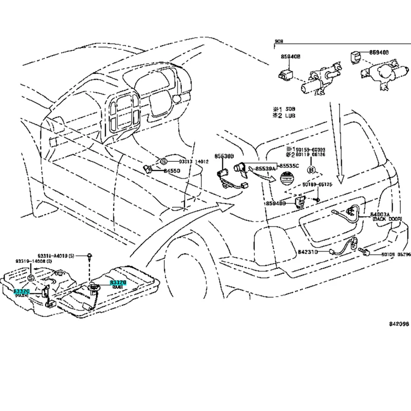 도요타 랜드 크루저 100 LC100 UZJ100 1998-2007 88320-60340 용 자동 연료 탱크 레벨 플로트 게이지 센서