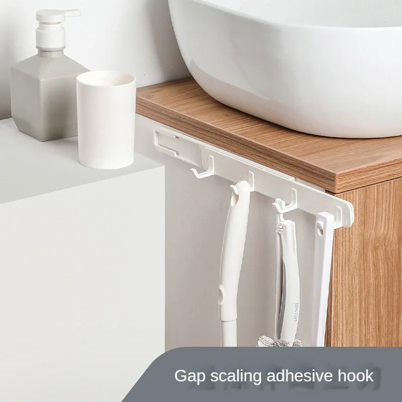 

Gap Hook Kitchen Bedroom Bathroom Storage Rack Row Hook Punch Free Paste Seamless Pull Plastic Sticky Hook