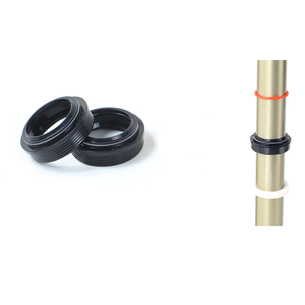 Bike Fork Seal Kit 2pcs Bike Bicycle Fork Dusty Seal 28.6/30/32/34mm Dust Wiper Oil Seal Setting Dustproof Fork Oil Seals MTB Bikes Accessories